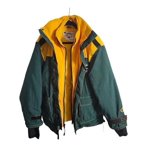 CHAMPION Vintage 90s Green Bay Packers Jacket - Size Medium - Picture 1 of 11